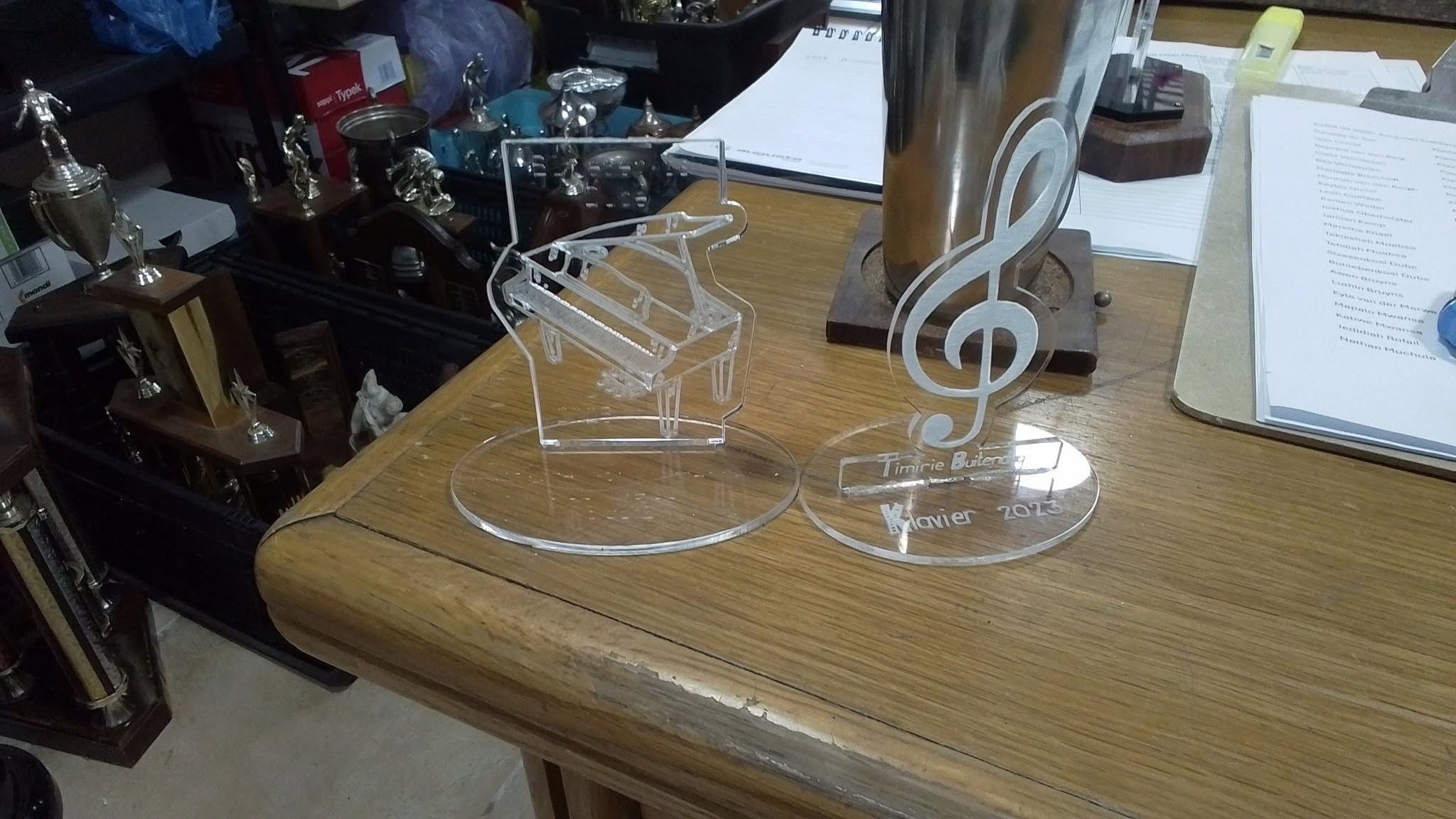 Acrylic award and recognition pieces supplied by Chancor